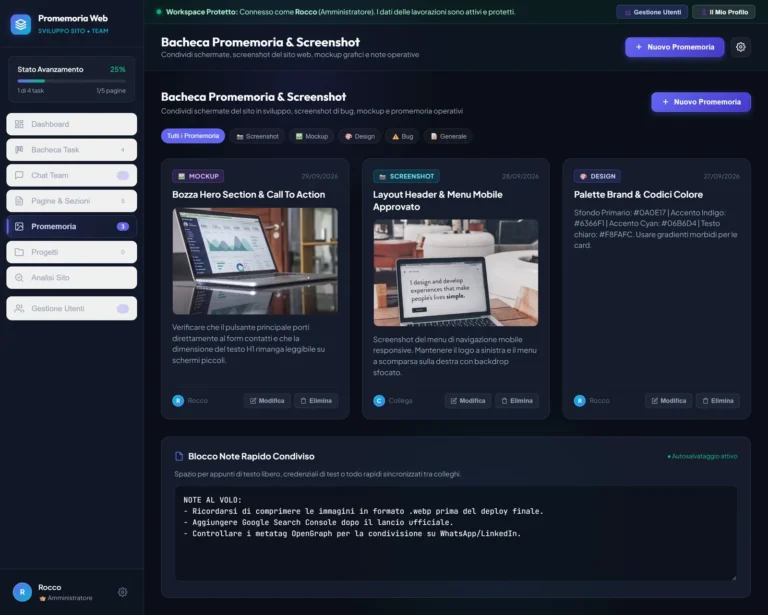 Promemoria Lavorazioni – promemoria e screenshot