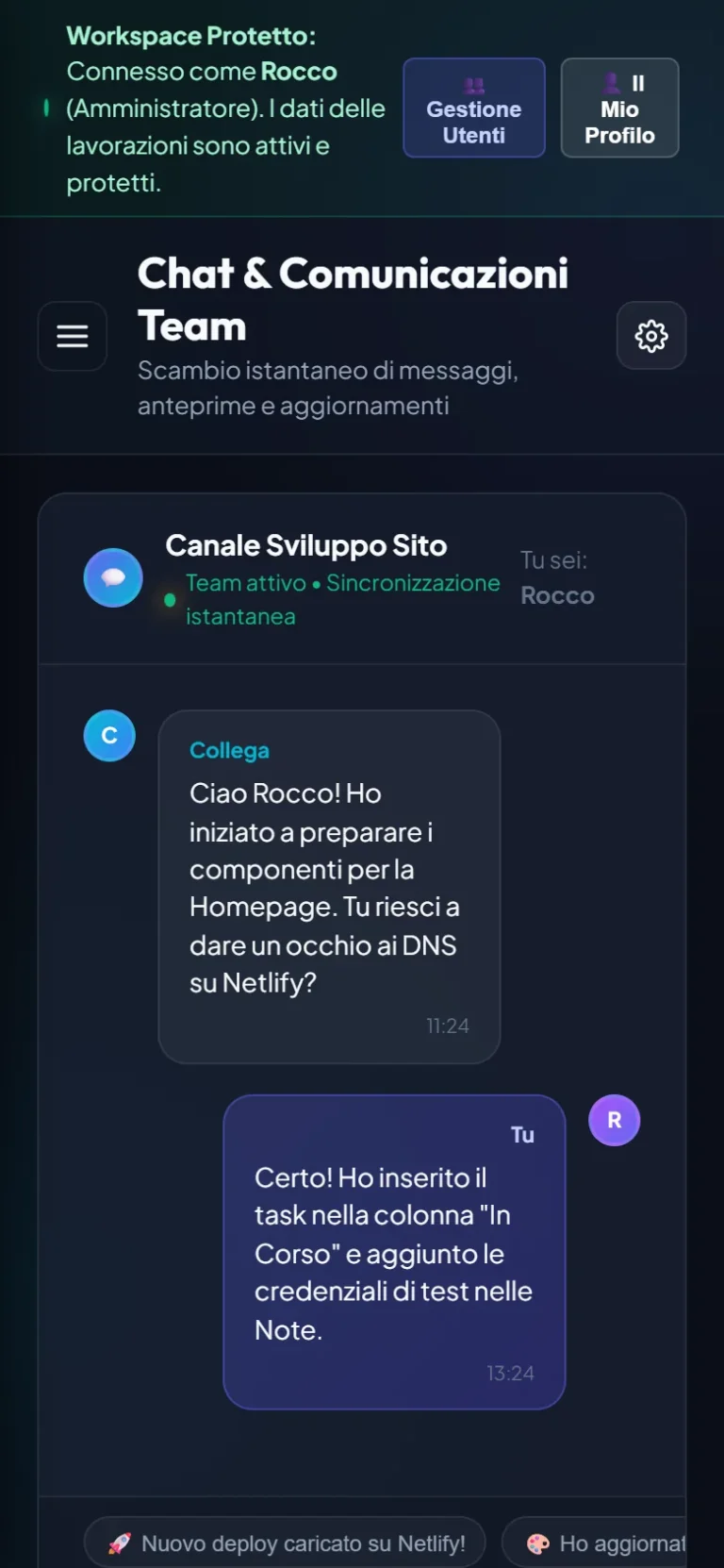 Promemoria Lavorazioni – chat da telefono