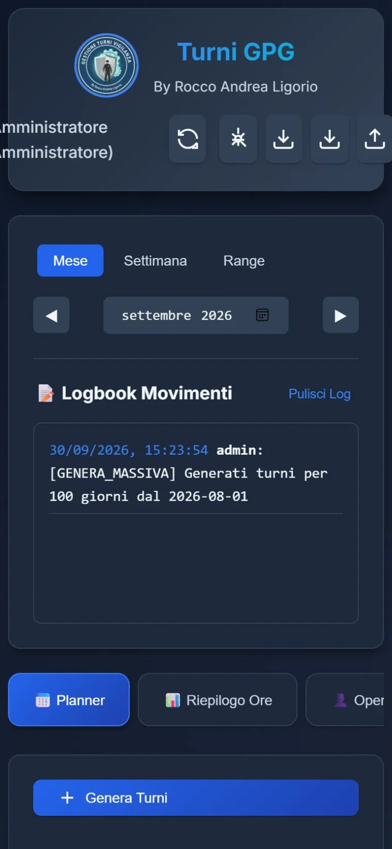 Turni GPG – planner da telefono